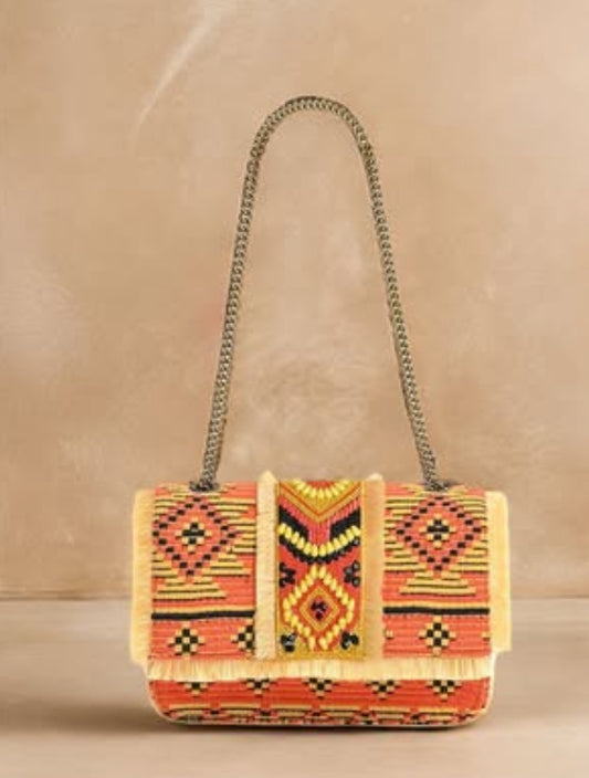 SOUTHWEST RISING SUN BEADED SHOULDER BAG