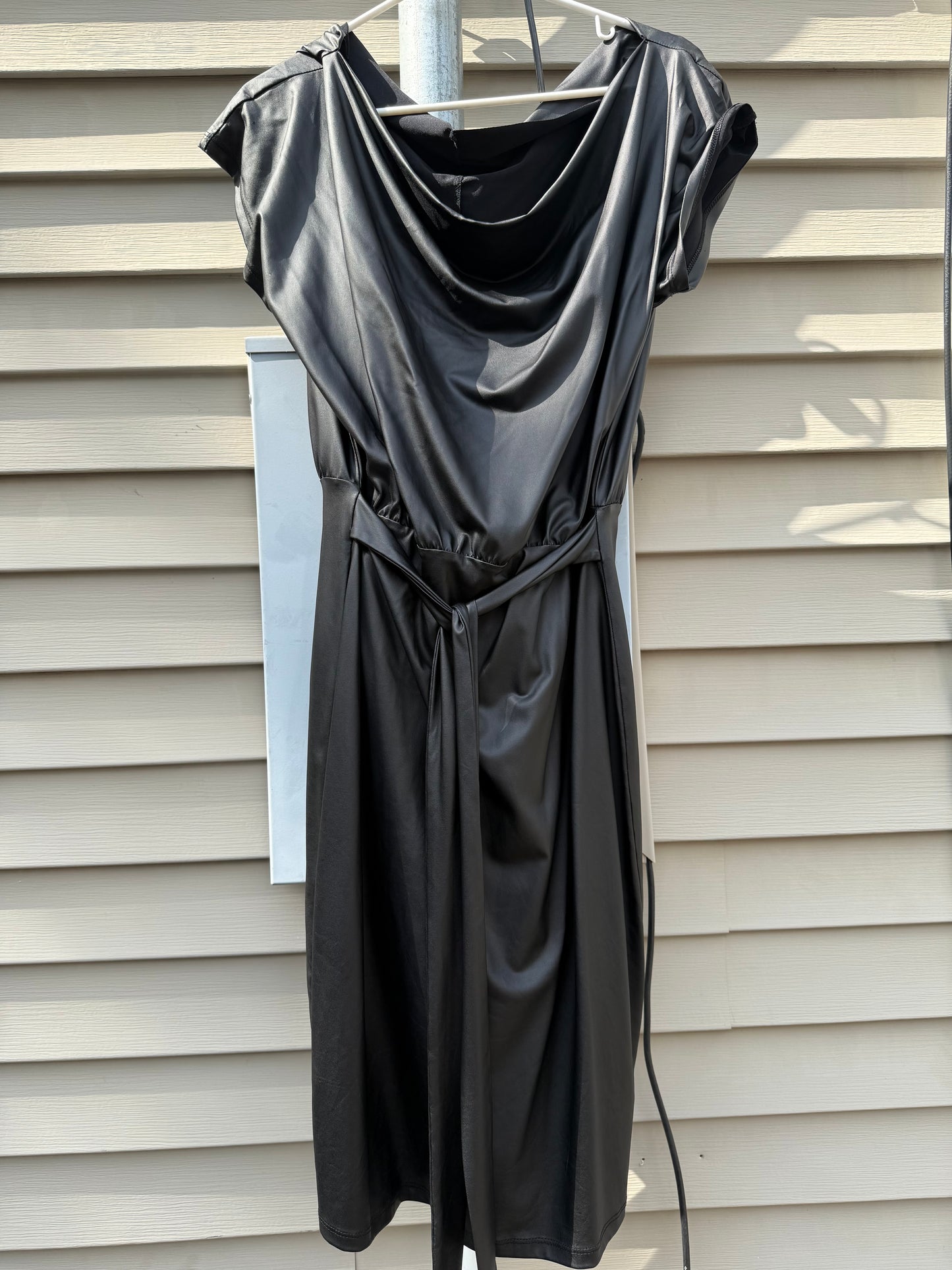 Fashion Nova Black Pleather Dress XL