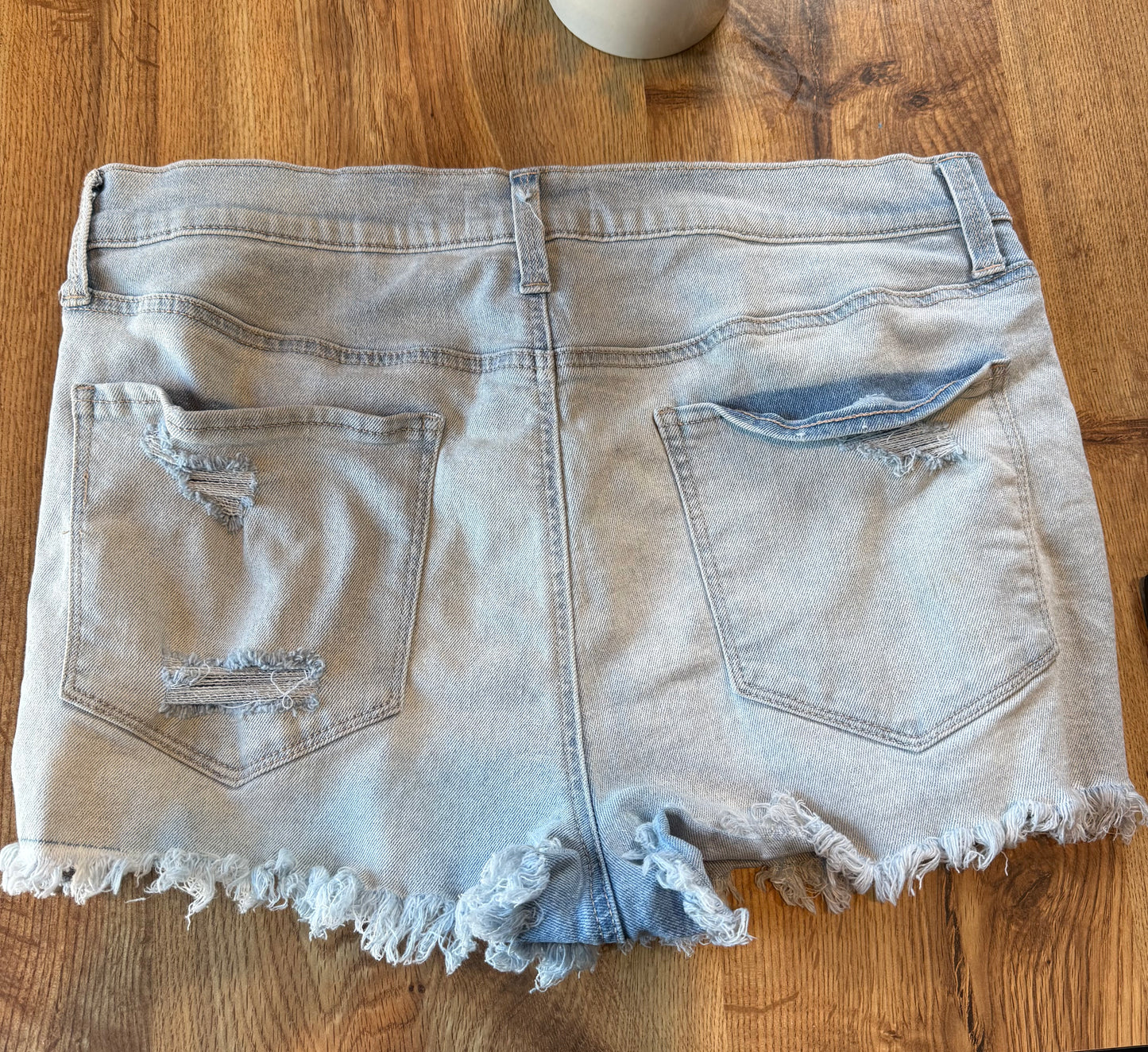Mudd High-Rise Shortie FLX Stretch distressed Lace Denim Jean shorts Size 15